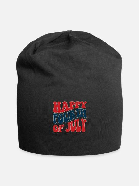 Happy Fourth of July DS - USA Independence 4th of - Jersey Beanie - black - Front