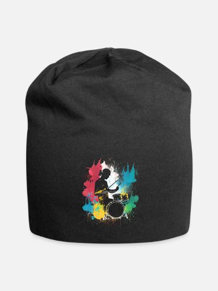 Drums musician drummer - Jersey Beanie - black - Front