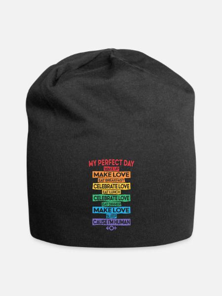 LGBT Pride equality no human is illegal - Jersey Beanie - black - Front