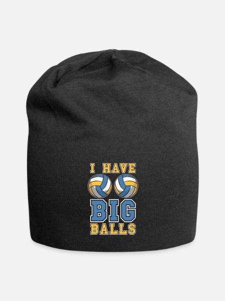 Beach Volleyball I Have Big Balls Volleyball Coach - Jersey Beanie - black - Front