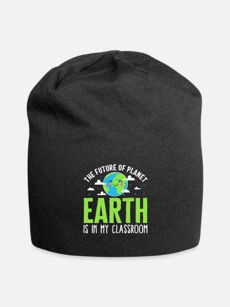 Earth Shirt, The Future Of Planet Earth Is In My - Jersey Beanie - black - Front