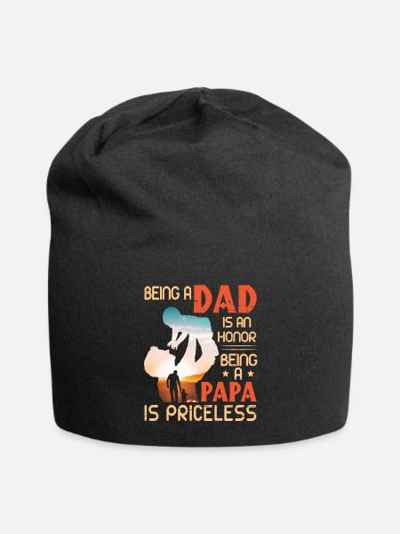 Being A Dad Is An Honor Being A Papa Is Priceless - Jersey Beanie - black