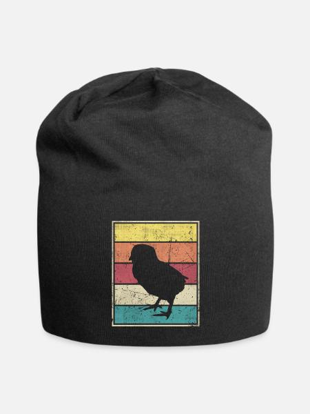 Small Bird Retro Vintage classic - Jersey Beanie - black - Front
