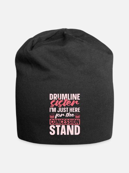 Drumline Sister I'm Just Here For The Drum Player - Jersey Beanie - black - Front