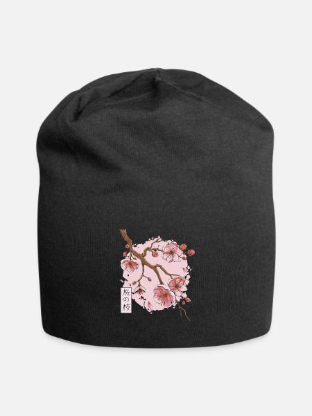 Springtime Sakura Serenity - Jersey Beanie - black - Front