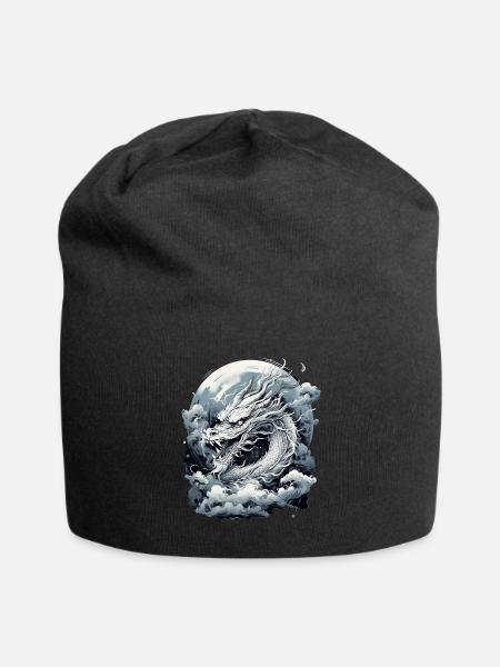Moonlit Myth Dragon - Jersey Beanie - black - Front