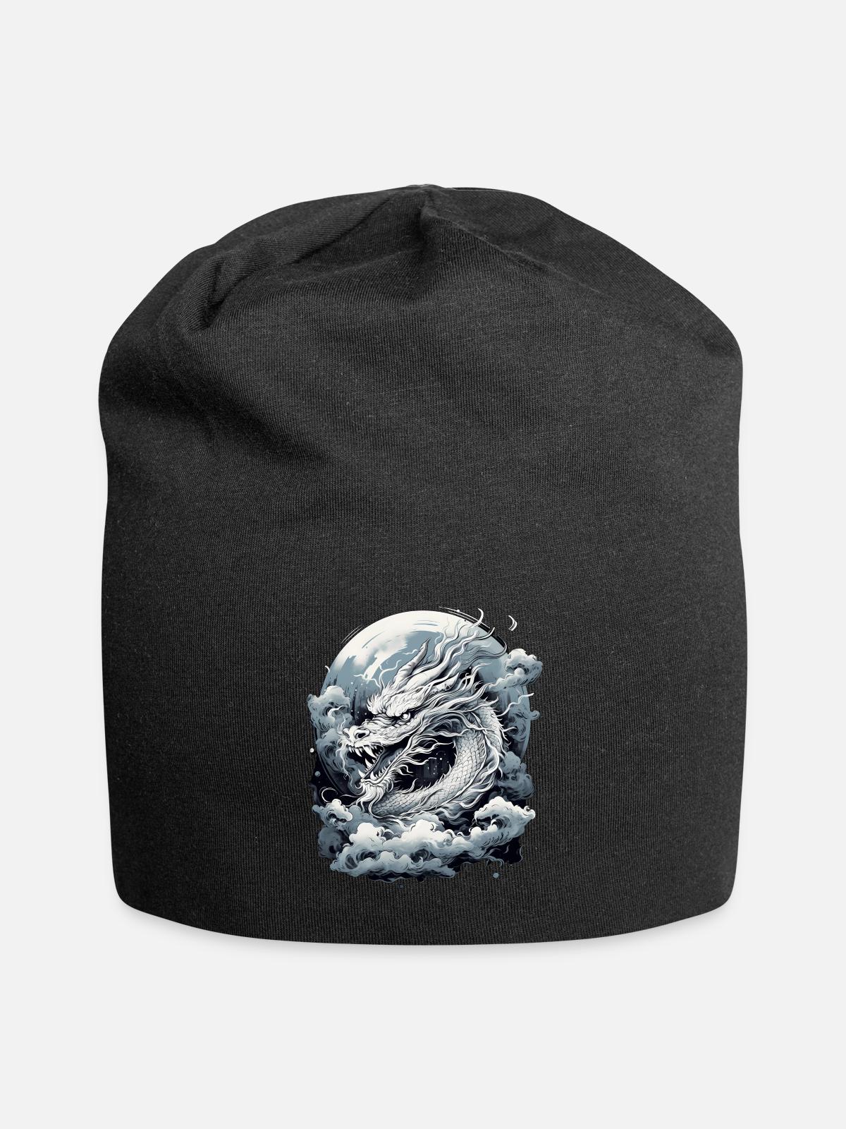 Moonlit Myth Dragon - Jersey Beanie - black - Front