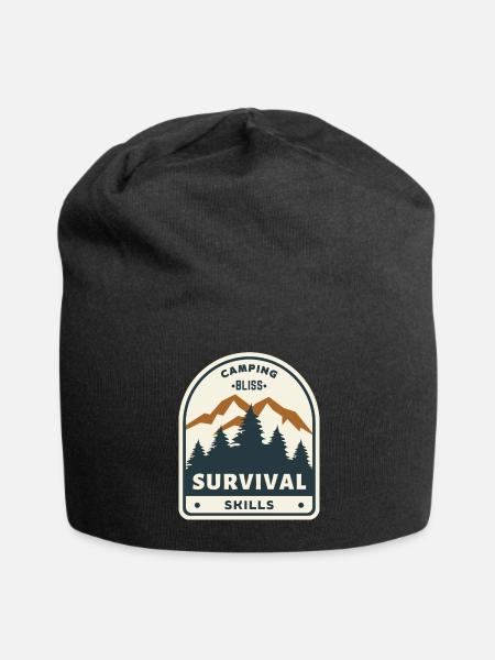 Camping Bliss Survival Skills - Jersey Beanie - black - Front