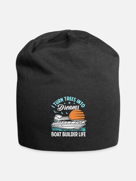 Boat Builder Top - Funny Boat Saying - Jersey Beanie - black - Front