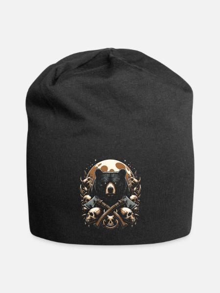 scary bear - Jersey Beanie - black - Front