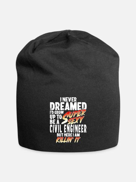 Super Sexy Civil Engineer Civil Engineering Gift - Jersey Beanie - black - Front