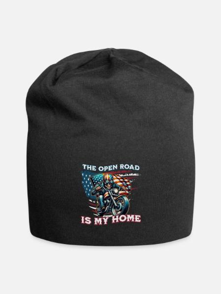 The open road is my home - Jersey Beanie - black - Front