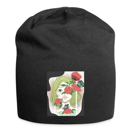 Girl with Rose Vine - Jersey Beanie