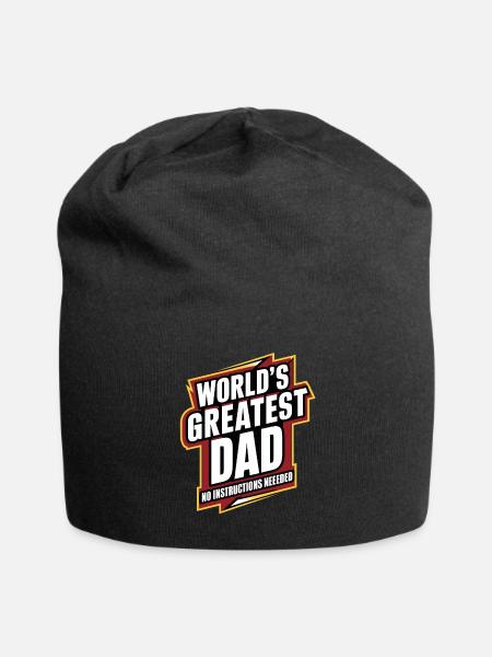 World's Greatest Dad No Instructions Needed - Jersey Beanie - black - Front