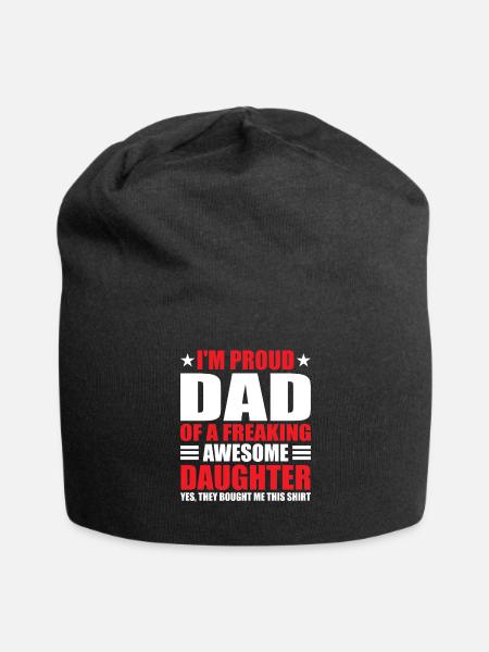 I m Proud Dad Of A Freaking Awesome Daughter - Jersey Beanie - black