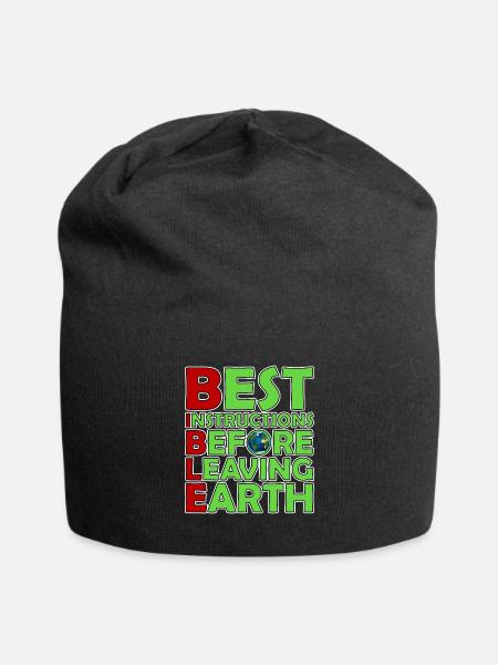 BIBLE - BEST INSTRUCTIONS BEFORE LEAVING EARTH - Jersey Beanie - black - Front