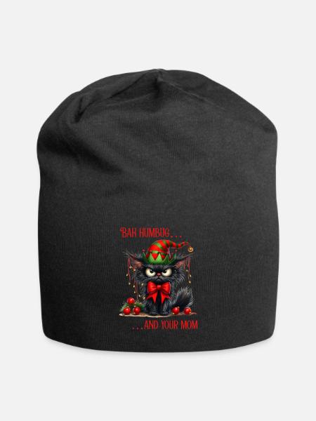 Bah Humbug Black Cat - Jersey Beanie - black