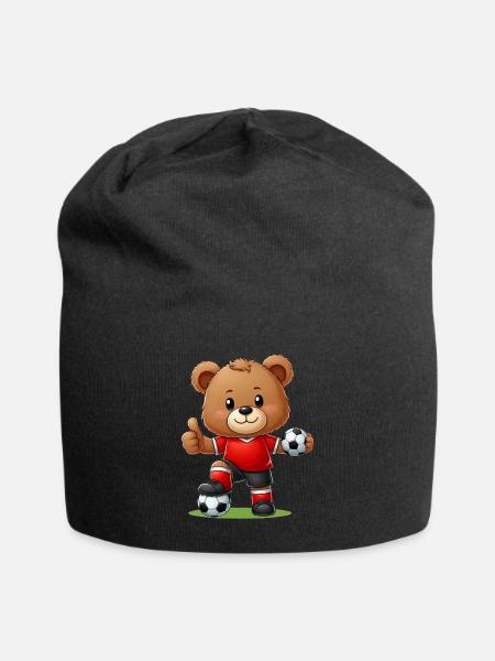 Teddy bear footballer - Jersey Beanie - black