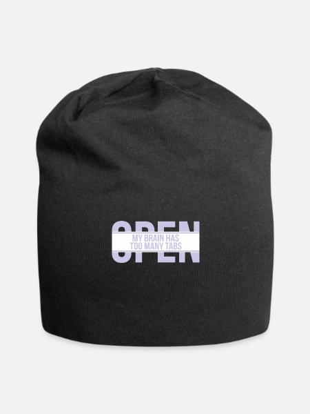 My Brain Has Too Many Tabs Open Humor Thinker - Jersey Beanie - black - Front