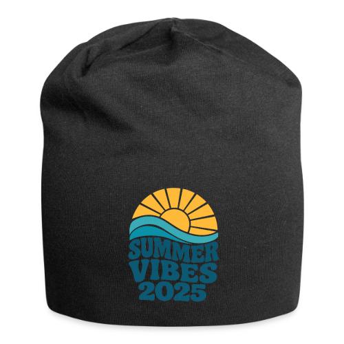 Summer Vibes 2025 Retro Sunset T-Shirt | Fun Beach - Jersey Beanie