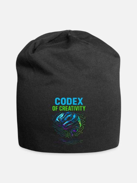 Codex of Creativity – Tech Brain Art Design - Jersey Beanie - black - Front