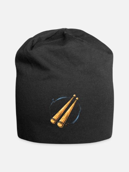 Drum Sticks Graphic - Jersey Beanie - black - Front
