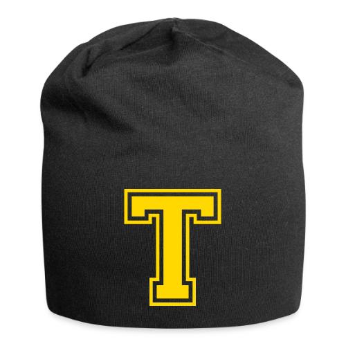 Letter T – Capital Athletic Alphabet Monogram - Jersey Beanie
