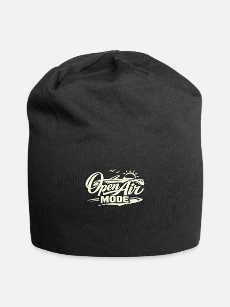 Open Air Mode Convertible Retro Design tee - Jersey Beanie - black - Front