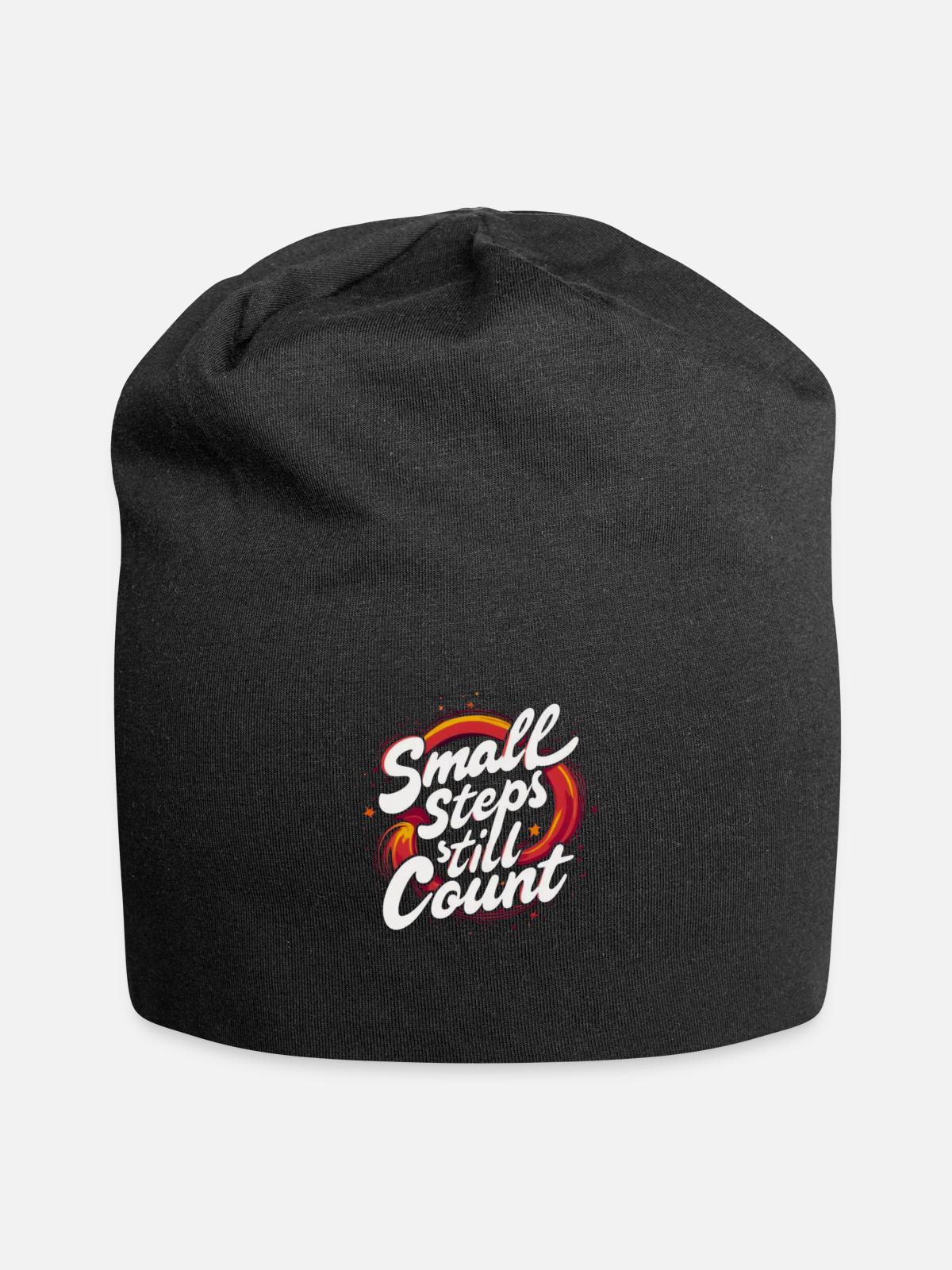 Small Steps Still Count - Jersey Beanie - black - Front