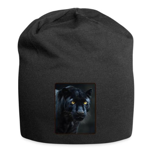 Black Panther Glowing Eyes Design - Jersey Beanie