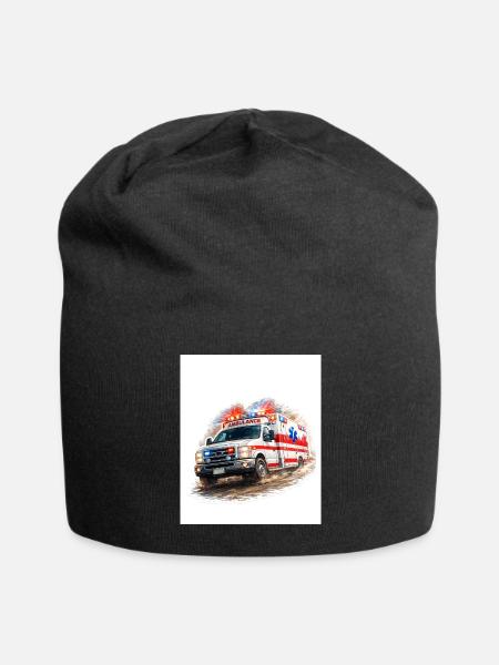 Paramedic Life Saver – Emergency Ambulance Hero - Jersey Beanie - black - Front