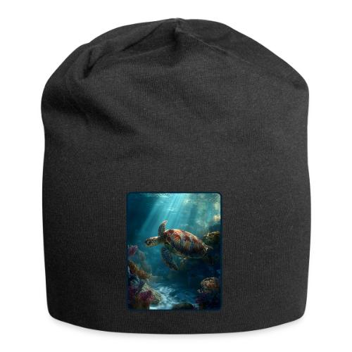 Sea Turtle Coral Reef Design - Jersey Beanie