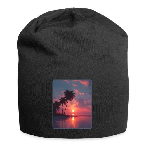 Tropical Sunset Ocean Reflection Design - Jersey Beanie