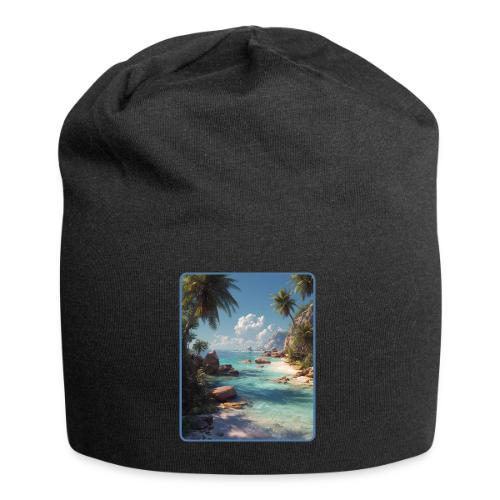 Tropical Island Paradise Ocean Design - Jersey Beanie