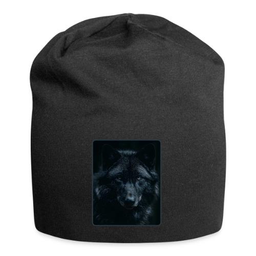 Black Wolf Intense Eyes Portrait Design - Jersey Beanie