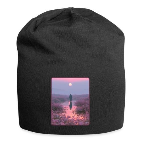 Ethereal Sunset Flower Field Art - Jersey Beanie
