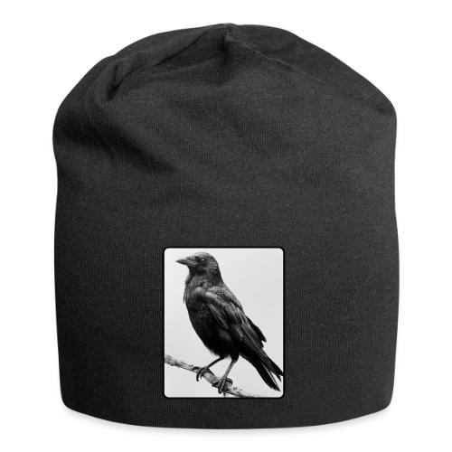 Raven Black and White Art Design - Jersey Beanie