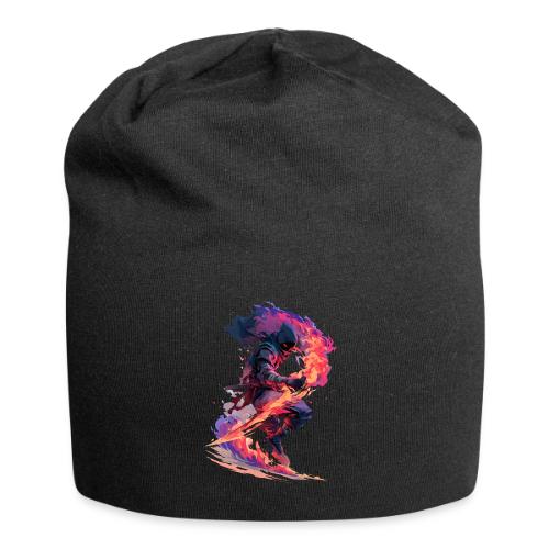 Flaming Ninja Warrior Fantasy Design - Jersey Beanie