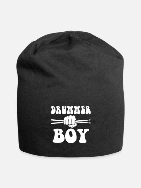 Drummer Boy Funny Drums - Jersey Beanie - black - Front