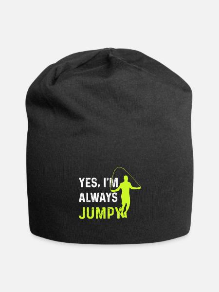 Jump Rope Funny Jumping Rope Skipping - Jersey Beanie - black - Front