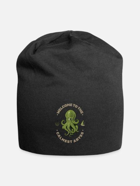 Octopus squid sea monster - Jersey Beanie - black