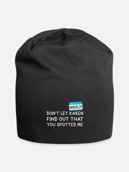 Hello My Name is Manager I'm with Karen Halloween - Jersey Beanie - black - Front