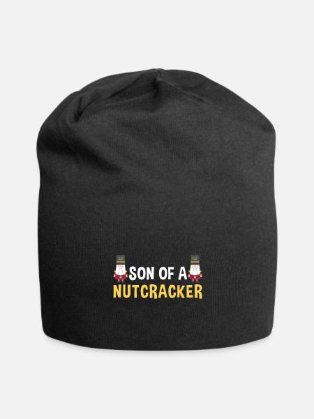 Son Of A Nutcracker Funny Christmas Pajamas - Jersey Beanie - black - Front