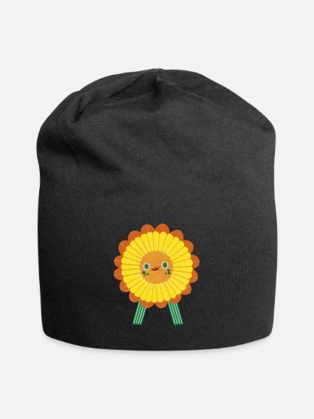 Blooming Sunflower - Jersey Beanie - black - Front