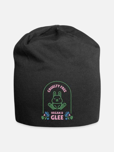 Cruelty Free Vegan Glee Design - Jersey Beanie - black