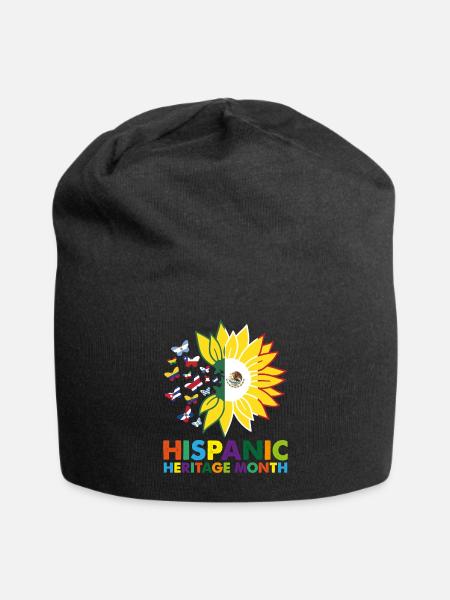 Hispanic Heritage Month Sunflower Latin National - Jersey Beanie - black - Front