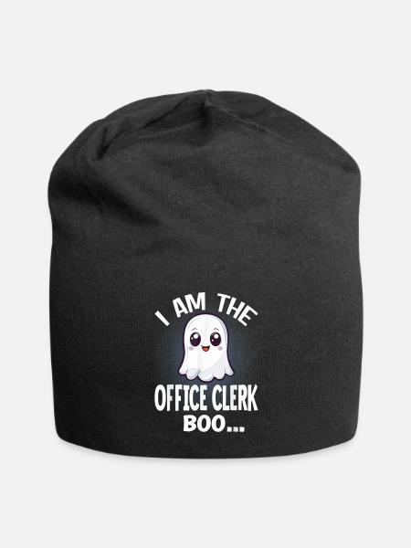 I Am The Office Clerk Boo Halloween Matching Costu - Jersey Beanie - black - Front