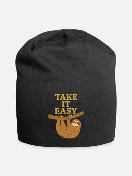 Take It Easy - Jersey Beanie - black - Front