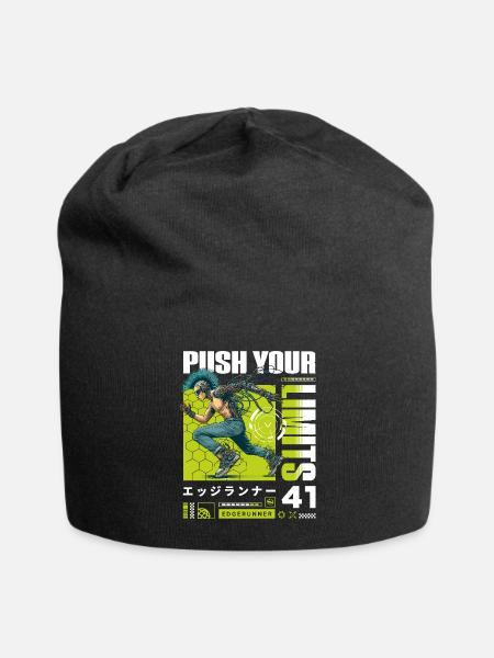 Cyberpunk Runner - Push Your Limits - Cyberpunk - Jersey Beanie - black - Front