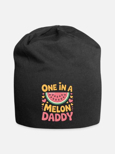 Cute Watermelon Dad Design - Jersey Beanie - black